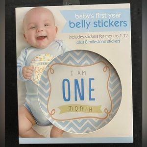 NWT Light blue belly stickers for baby’s first year